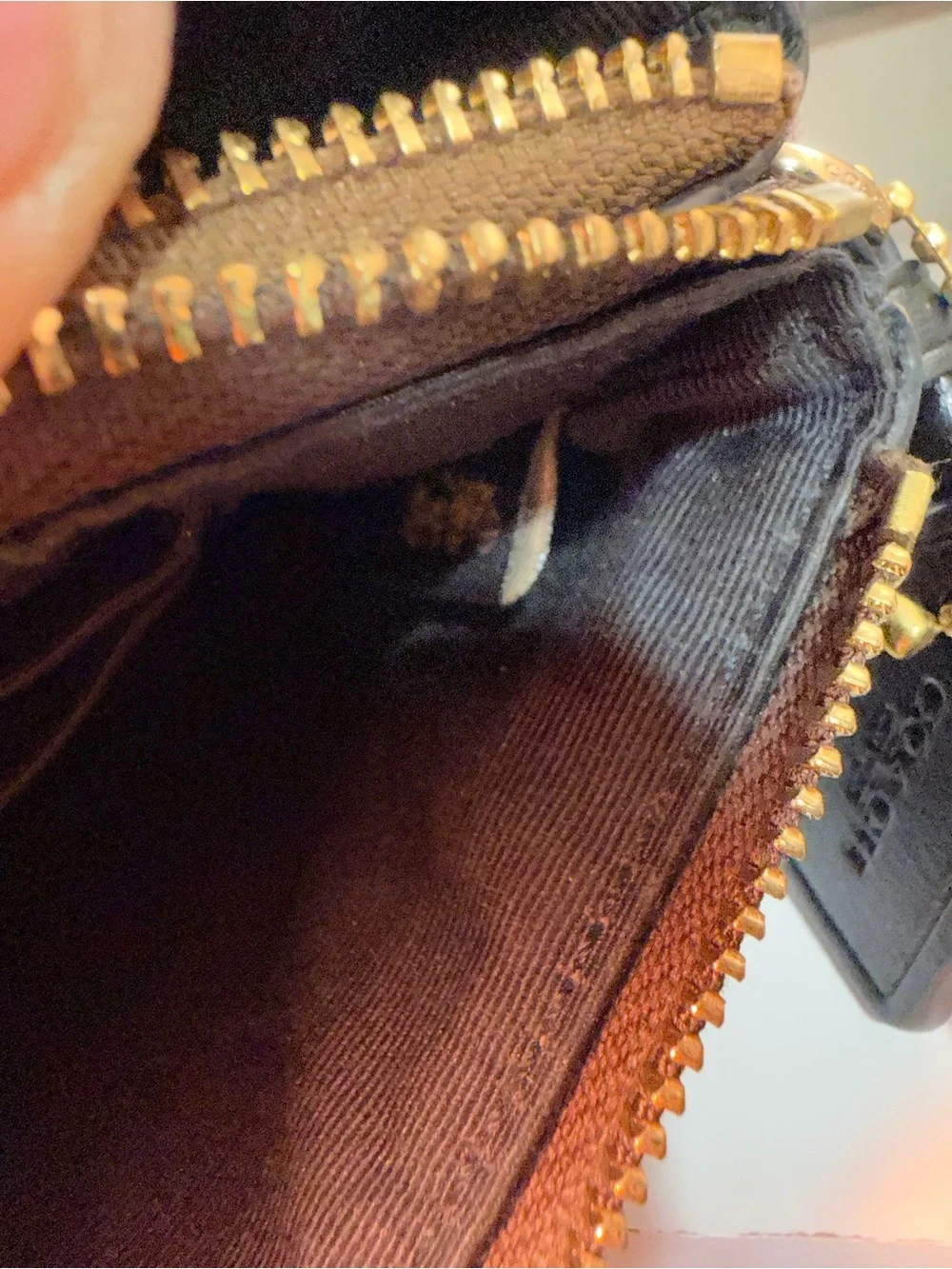 Coach Signature Canvas Shoulder Bag in Tan and Brown with Gold Hardware